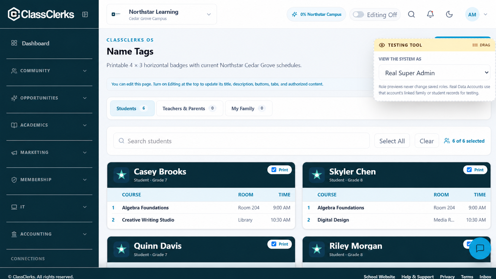 Community & People in ClassClerks OS